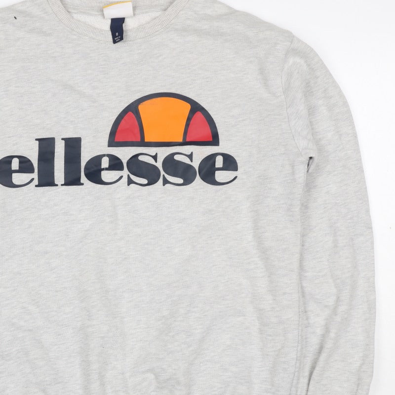 Additional view of Ellesse Women’s Grey Logo Crew Neck Pullover Sweatshirt, size UK 8