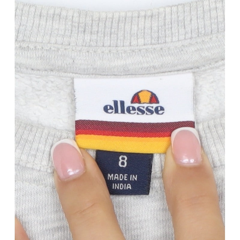 Additional view of Ellesse Women’s Grey Logo Crew Neck Pullover Sweatshirt, size UK 8