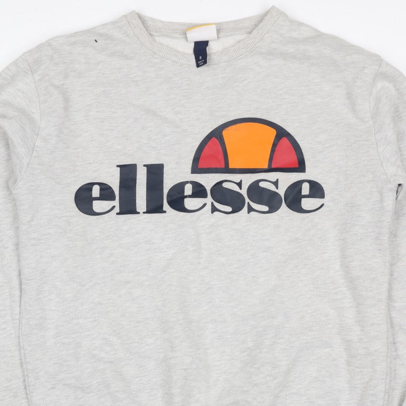 Additional view of Ellesse Women’s Grey Logo Crew Neck Pullover Sweatshirt, size UK 8