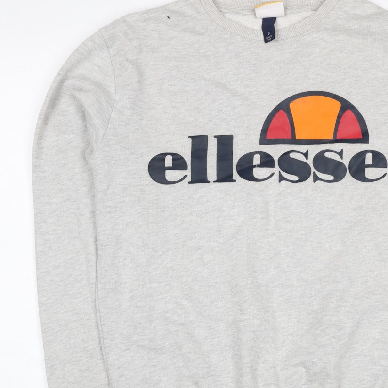 Additional view of Ellesse Women’s Grey Logo Crew Neck Pullover Sweatshirt, size UK 8
