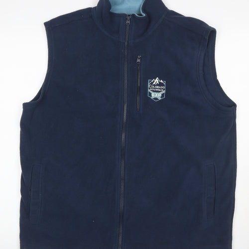 Atlas For Men Men's Blue L Fleece Bodywarmer Full Zip Outdoor Gilet