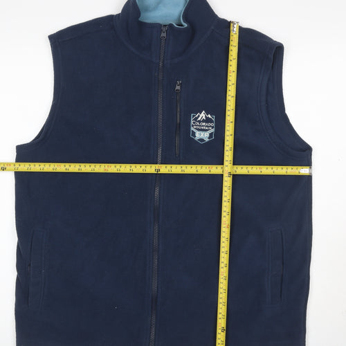 Atlas For Men Men's Blue L Fleece Bodywarmer Full Zip Outdoor Gilet