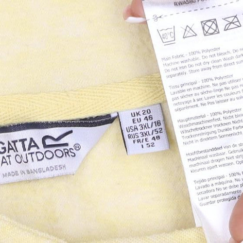 Regatta Women Yellow UK 20 Tunic Pullover Hoodie Drawstring Long Sleeve