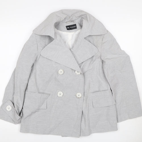 Marks & Spencer Autograph Women Grey UK 12 Linen Blend Trench Coat