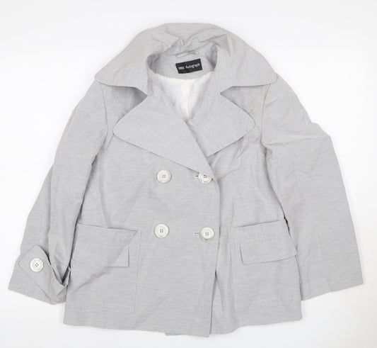 Marks & Spencer Autograph Women Grey UK 12 Linen Blend Trench Coat
