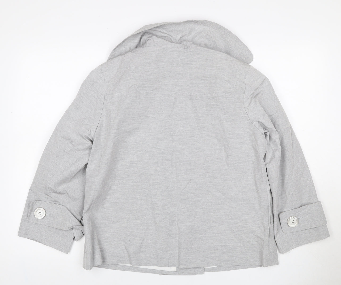 Marks & Spencer Autograph Women Grey UK 12 Linen Blend Trench Coat