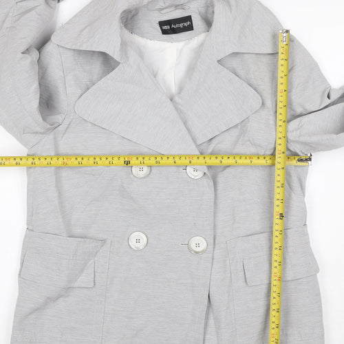 Marks & Spencer Autograph Women Grey UK 12 Linen Blend Trench Coat
