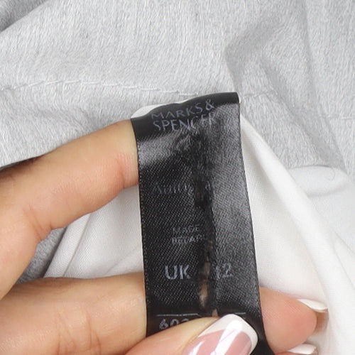 Marks & Spencer Autograph Women Grey UK 12 Linen Blend Trench Coat