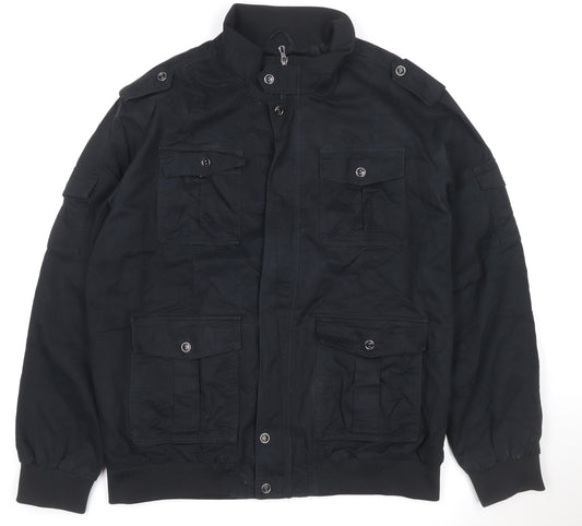 Outdoor Jacket Men's Black 2XL Military Cotton Utility Jacket