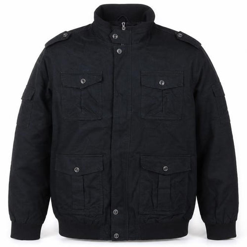 Outdoor Jacket Men's Black 2XL Military Cotton Utility Jacket