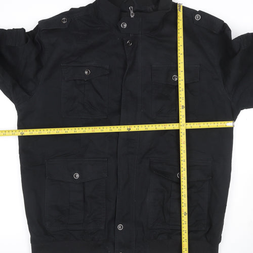 Outdoor Jacket Men's Black 2XL Military Cotton Utility Jacket