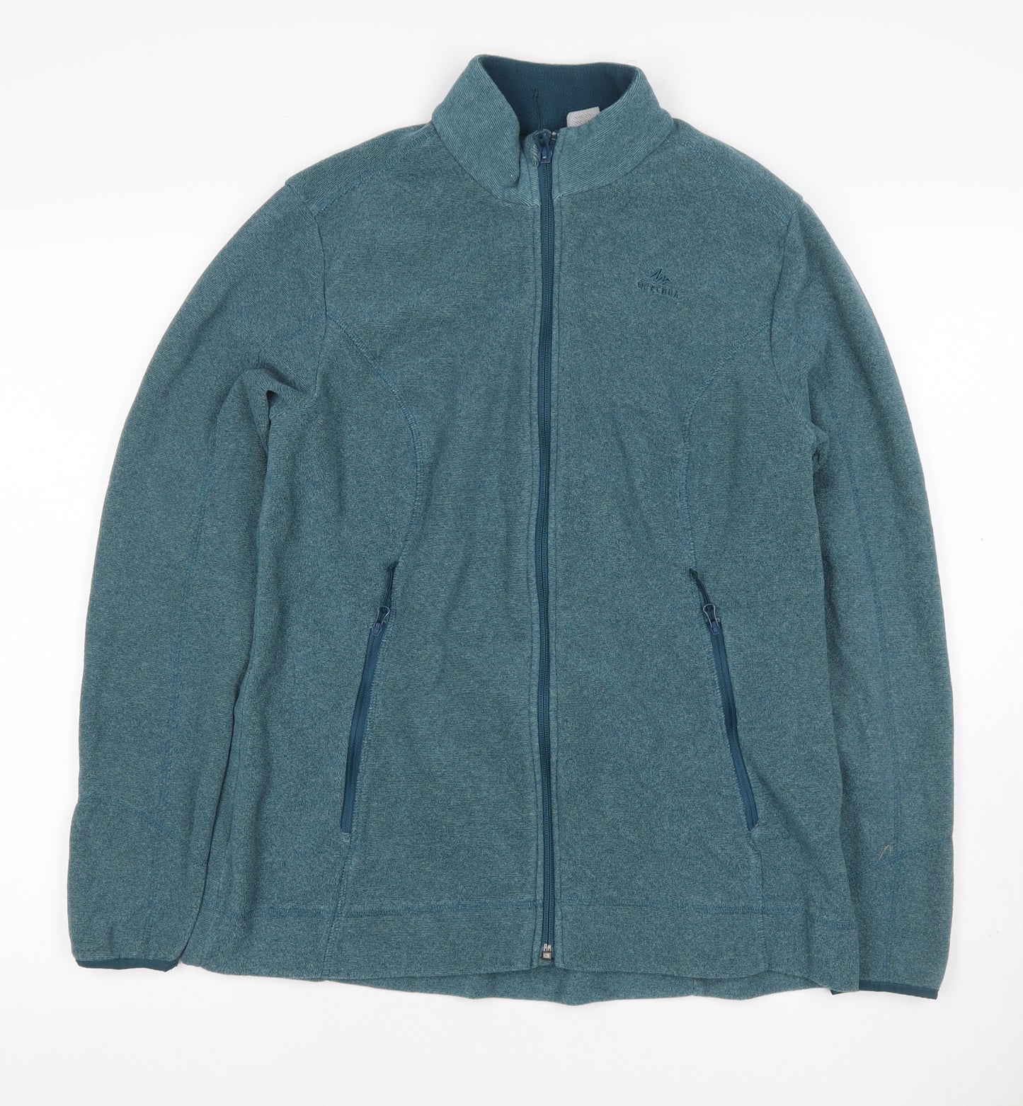 Quechua Women’s Blue L Full Zip Fleece Basic Jacket Outdoor Pockets