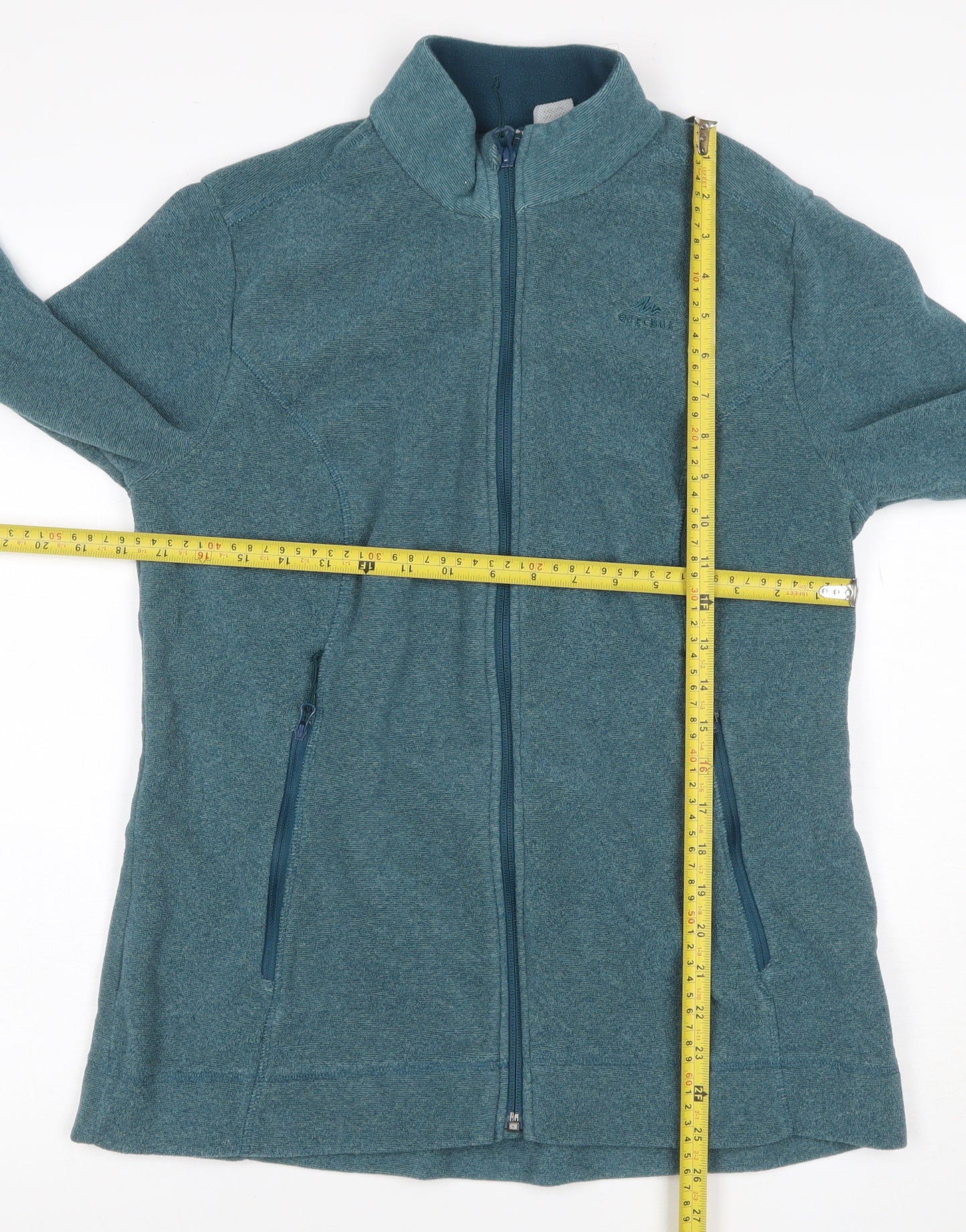 Quechua Women’s Blue L Full Zip Fleece Basic Jacket Outdoor Pockets