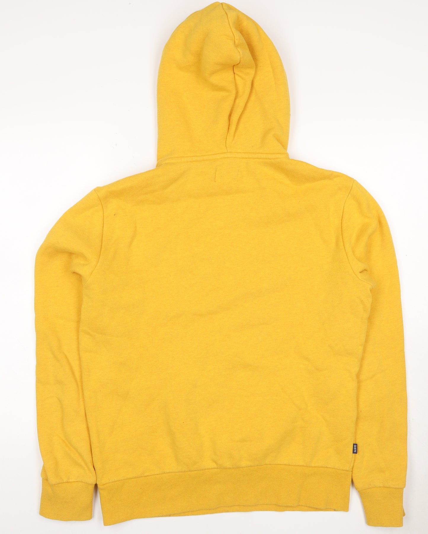 Superdry Men’s Yellow M Pullover Hoodie Logo Fleece Lined Pocket