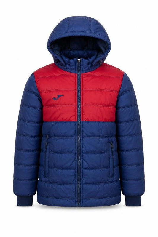 Joma Boys Blue Red 12 Years Puffer Jacket Hooded Quilted Winter