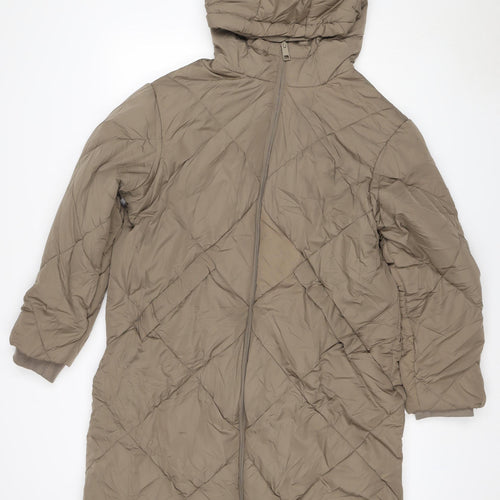 Marks and Spencer Women’s Beige UK 16 Long Hooded Puffer Coat