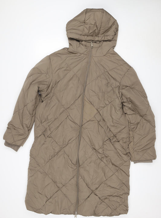 Marks and Spencer Women’s Beige UK 16 Long Hooded Puffer Coat