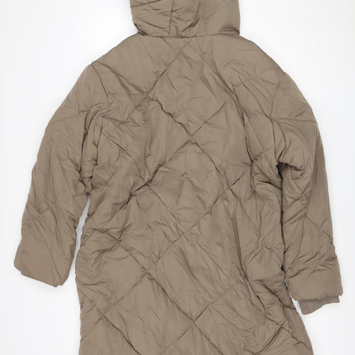 Marks and Spencer Women’s Beige UK 16 Long Hooded Puffer Coat