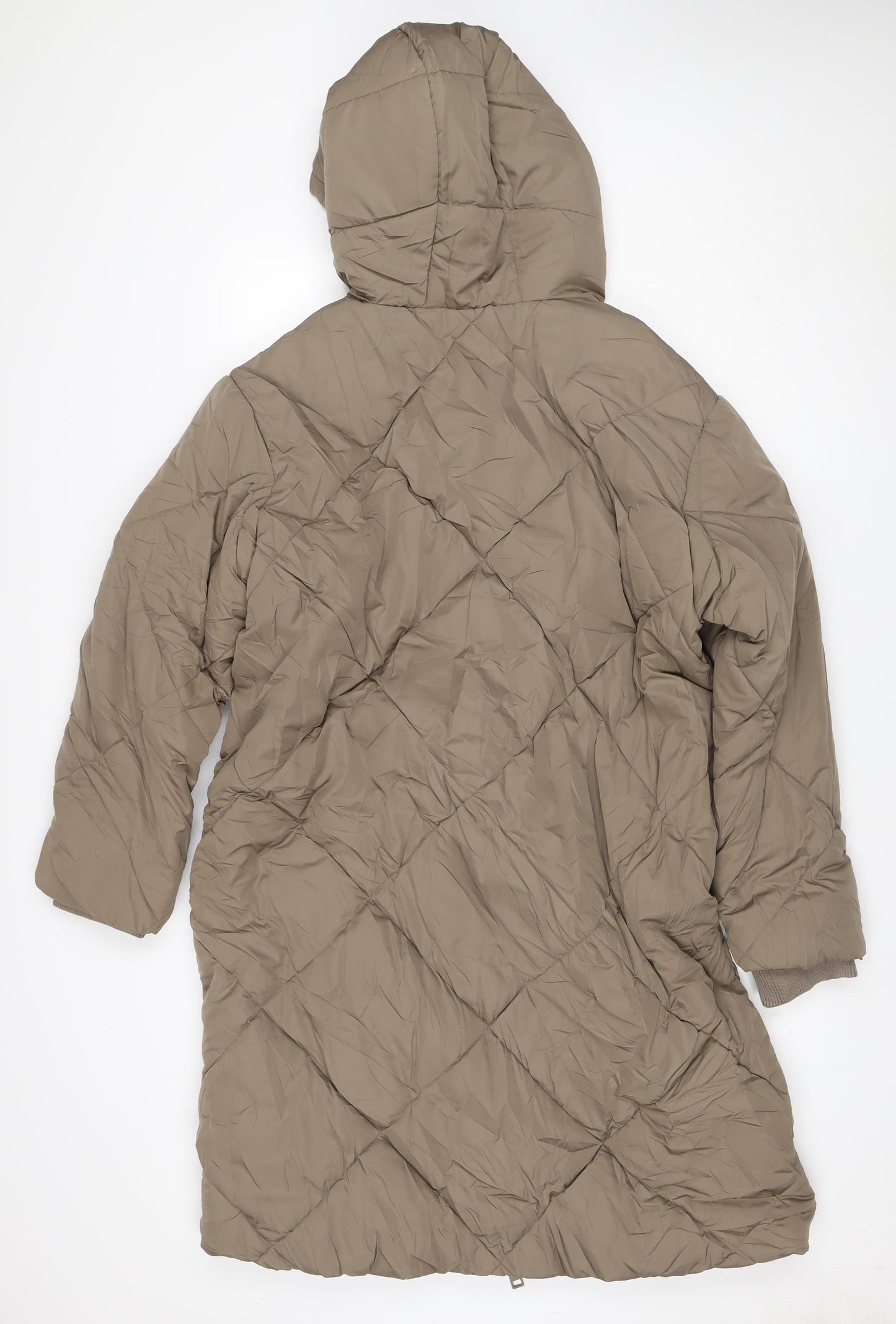 Marks and Spencer Women’s Beige UK 16 Long Hooded Puffer Coat