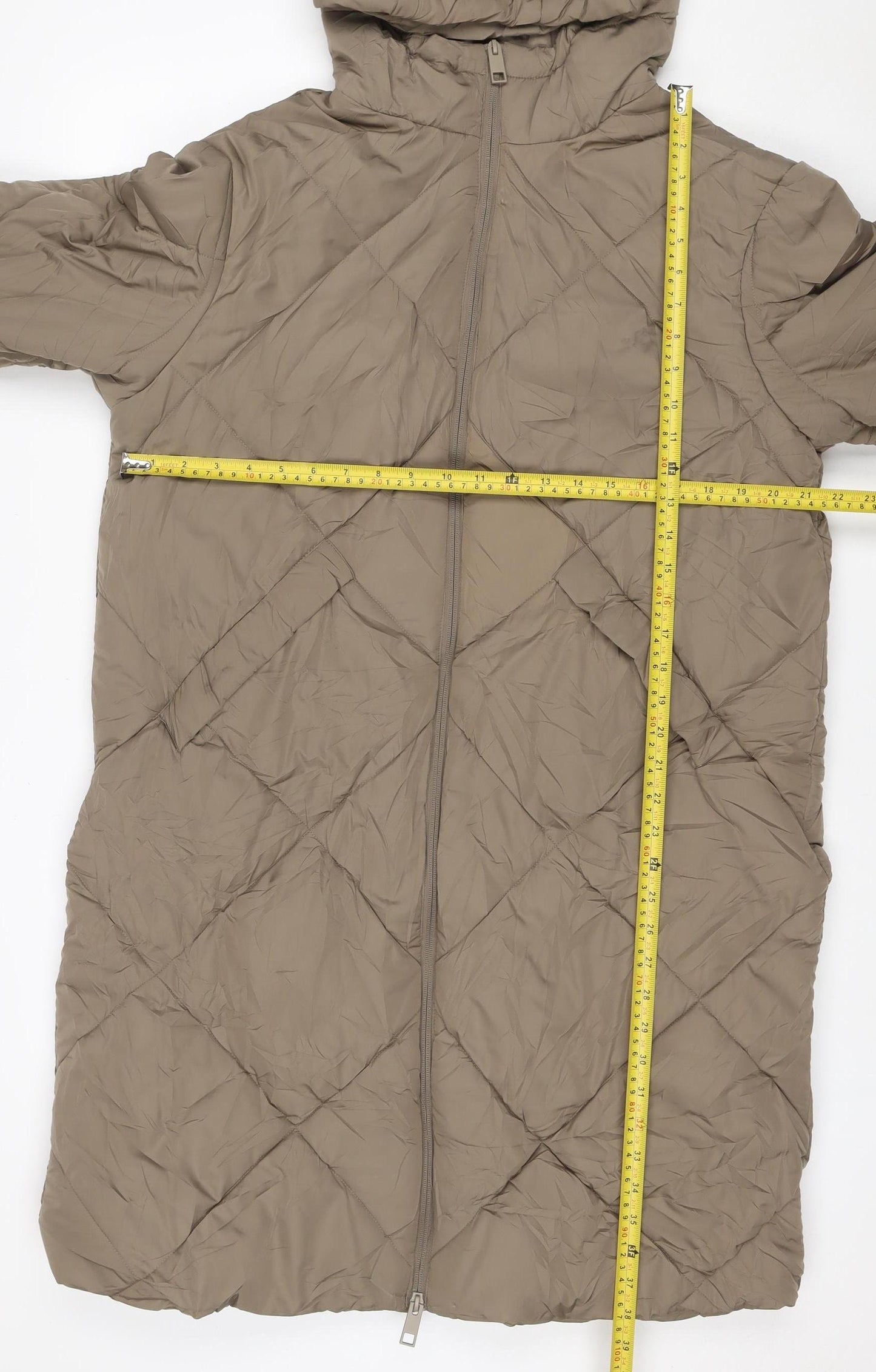 Marks and Spencer Women’s Beige UK 16 Long Hooded Puffer Coat