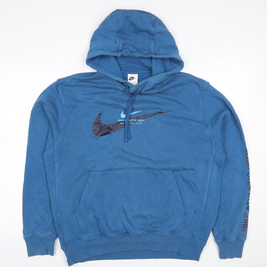 Nike Men’s Blue S Pullover Hoodie Athletic Dept Logo Graphic