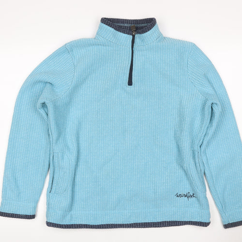 Weird Fish Women Blue Size 14 1/4 Zip Fleece Sweatshirt