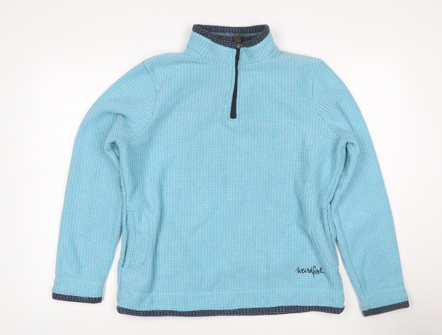 Weird Fish Women Blue Size 14 1/4 Zip Fleece Sweatshirt