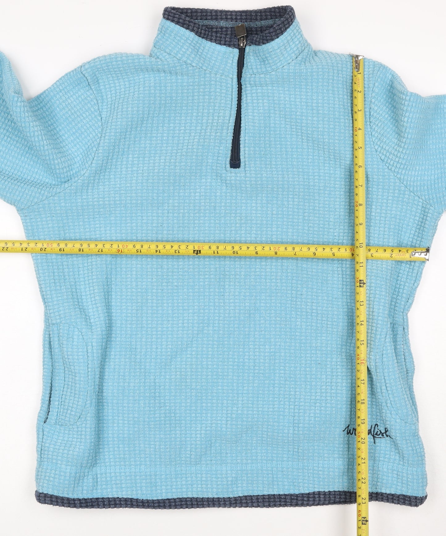Weird Fish Women Blue Size 14 1/4 Zip Fleece Sweatshirt