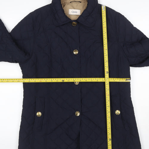 M&S Women’s Navy UK 14 Quilted Mid-Length Padded Coat Classic