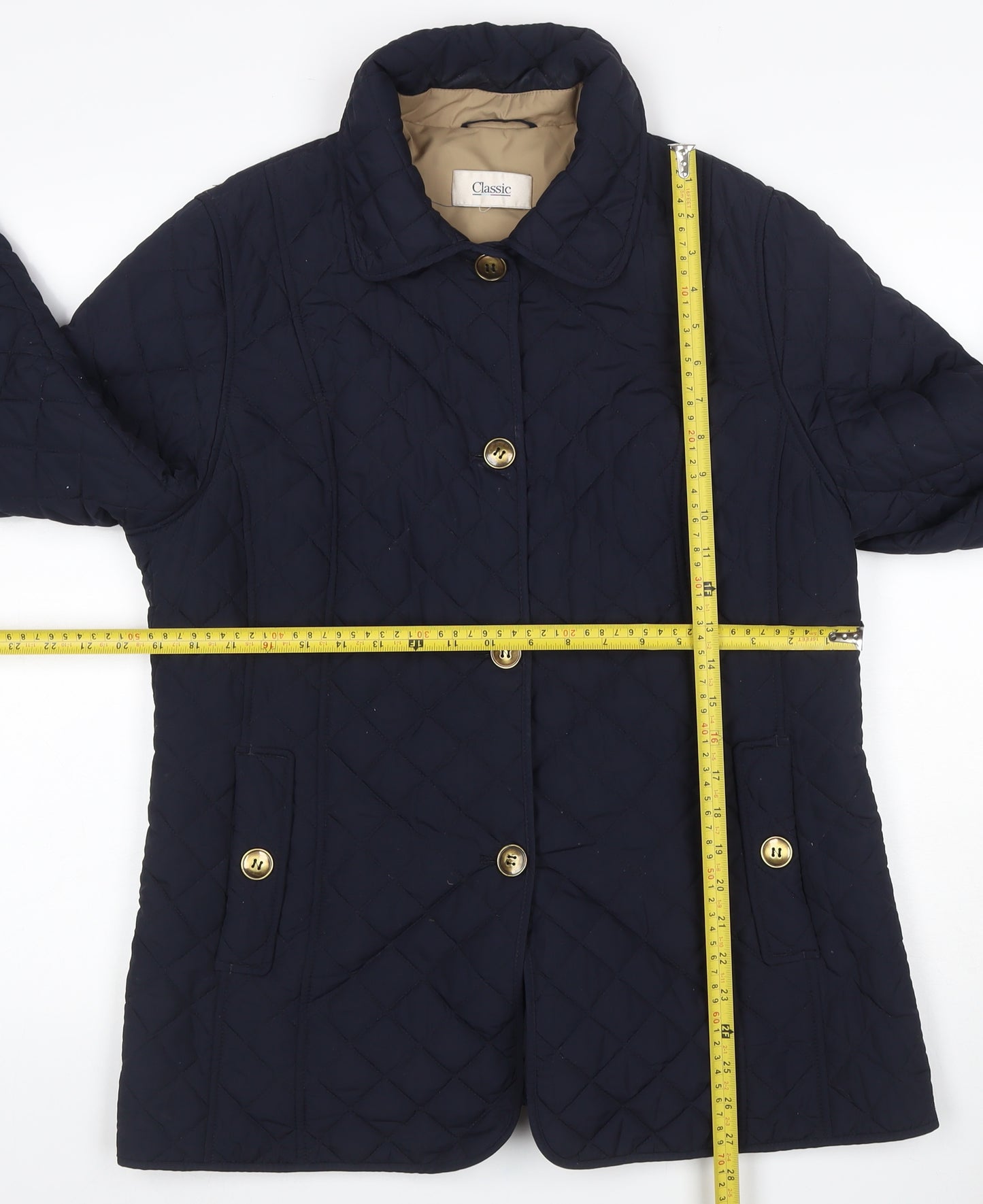 M&S Women’s Navy UK 14 Quilted Mid-Length Padded Coat Classic