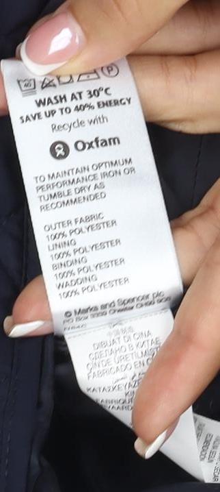 M&S Women’s Navy UK 14 Quilted Mid-Length Padded Coat Classic
