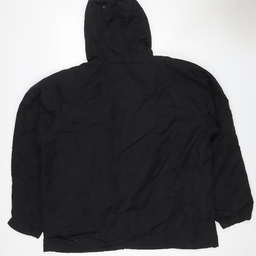 Moto Men's Black L Hooded Padded Anorak Jacket 1/4 Zip
