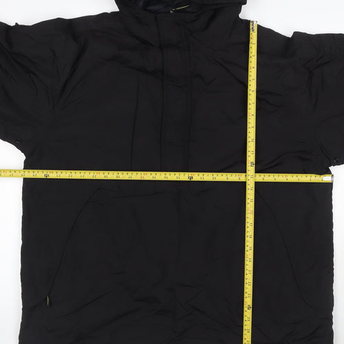 Moto Men's Black L Hooded Padded Anorak Jacket 1/4 Zip