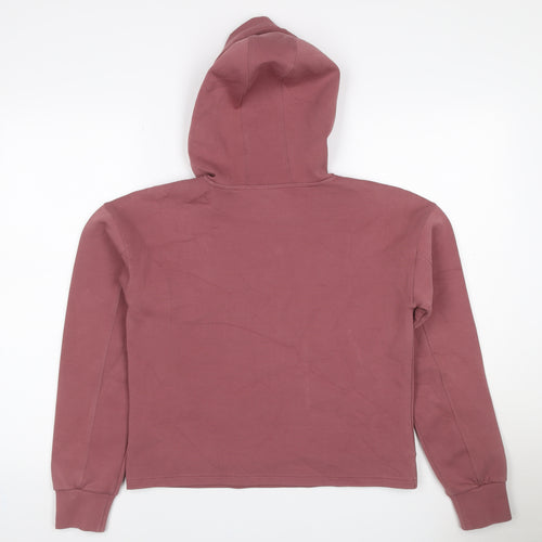 Guess Women Pink UK 16 Pullover Hoodie Logo Graphic Long Sleeve