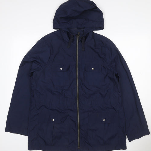 GAP Women's Navy Blue M Hooded Parka Jacket Utility Full Zip