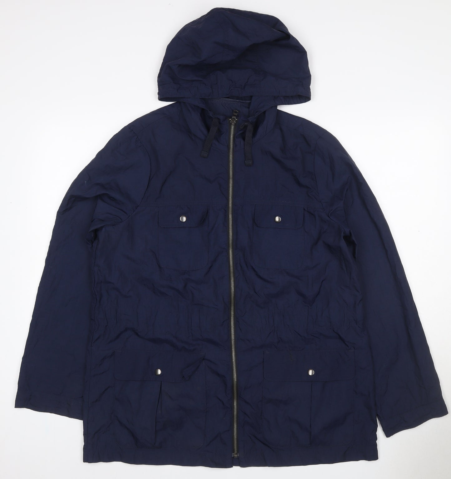 GAP Women's Navy Blue M Hooded Parka Jacket Utility Full Zip