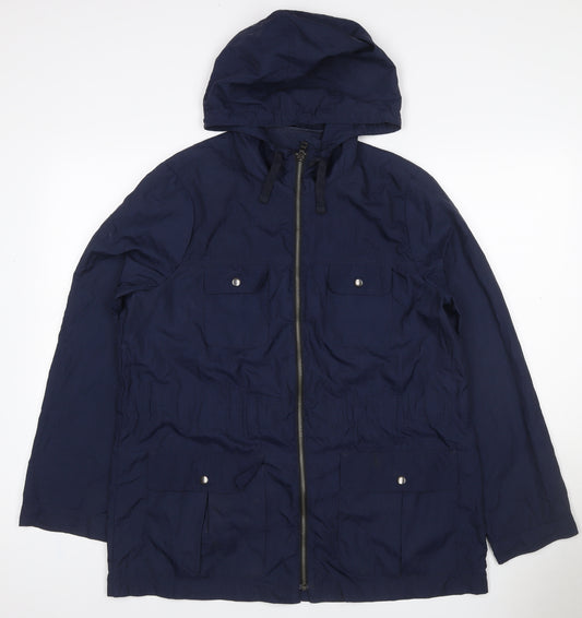 GAP Women's Navy Blue M Hooded Parka Jacket Utility Full Zip