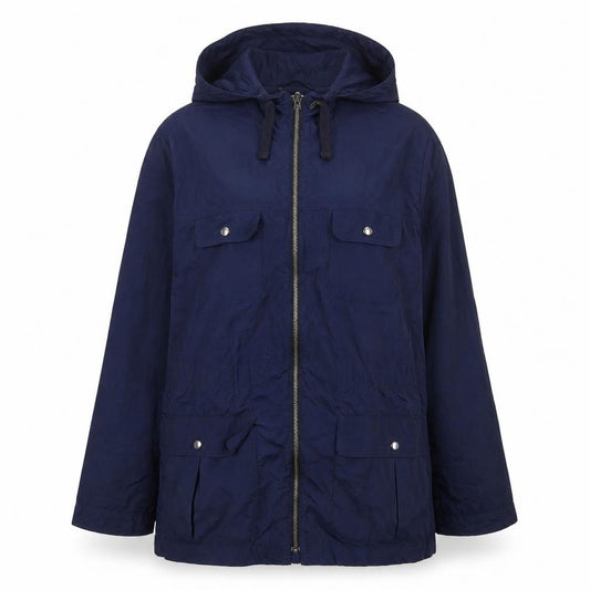 GAP Women's Navy Blue M Hooded Parka Jacket Utility Full Zip