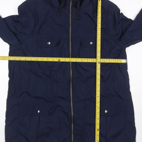 GAP Women's Navy Blue M Hooded Parka Jacket Utility Full Zip