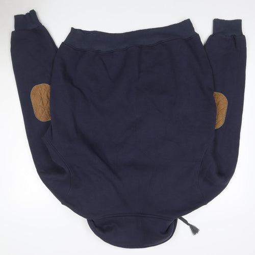 G-Star RAW Men’s Navy M Pullover Hoodie Half Zip Cotton Elbow Patches