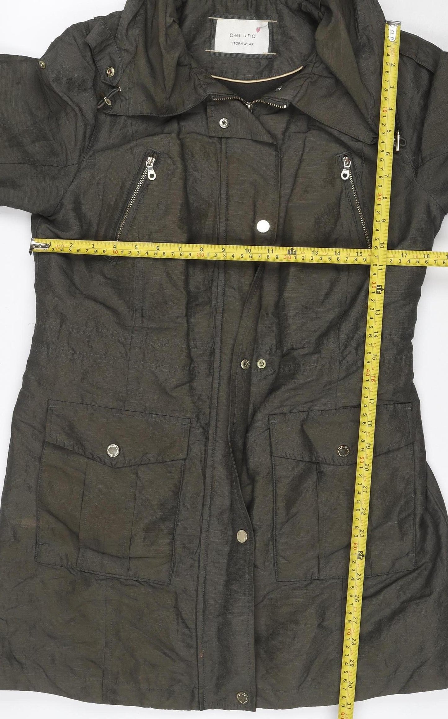 Per Una Women’s Green UK 14 Hooded Utility Parka Jacket