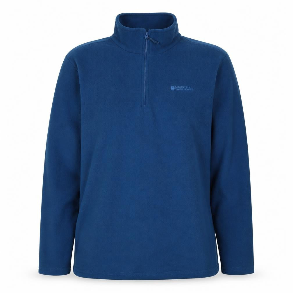 Front view of Mountain Warehouse Women’s Blue L 1/2 Zip Fleece Pullover Sweatshirt