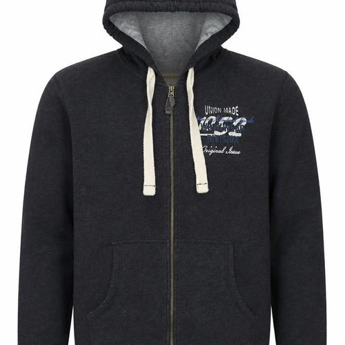 North Coast Men's Grey L Full Zip Graphic Hoodie Cotton Blend