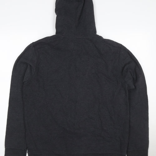 North Coast Men's Grey L Full Zip Graphic Hoodie Cotton Blend