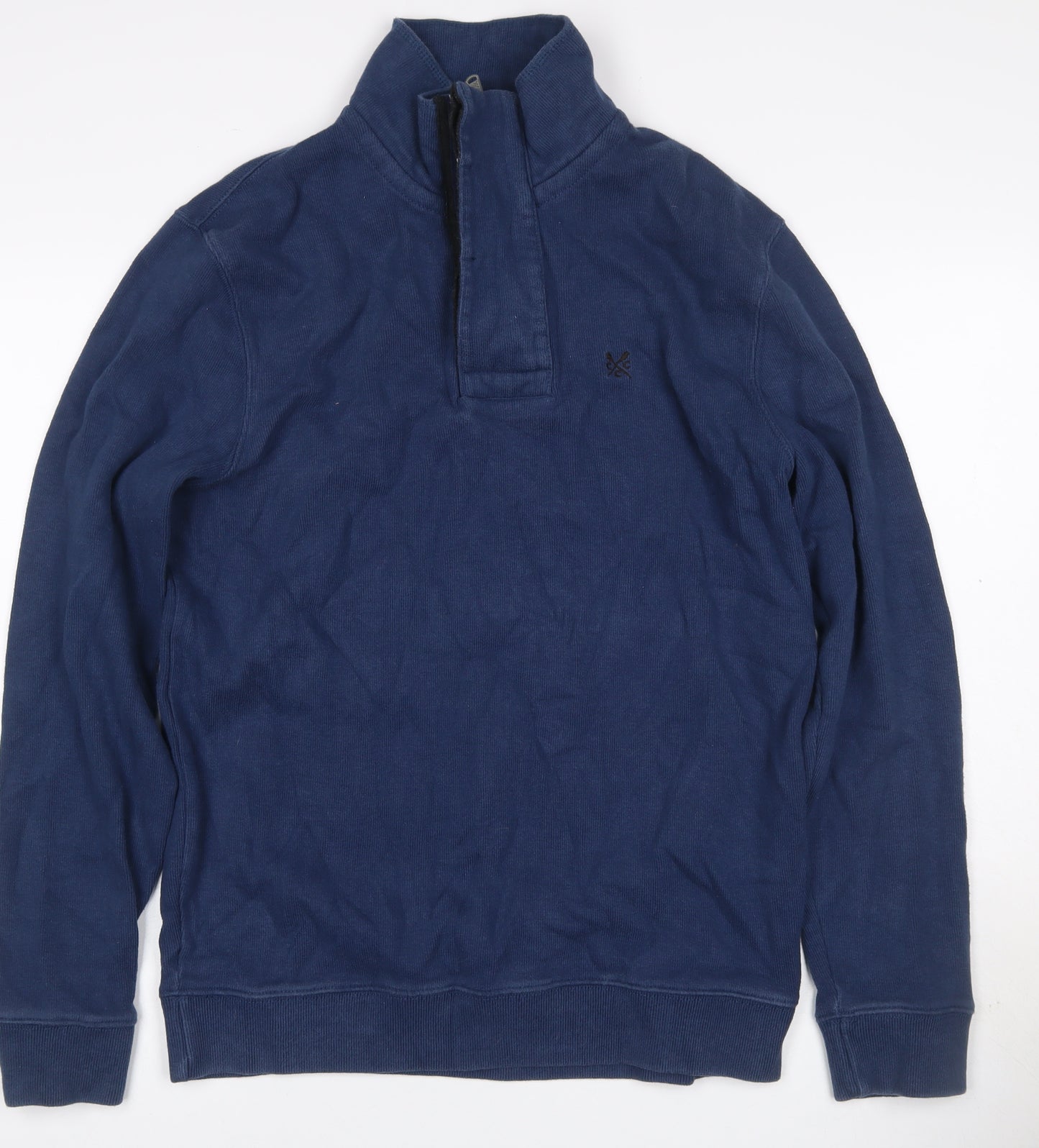 Crew Clothing Co. Men’s Blue S Quarter Zip Cotton Fleece Sweatshirt