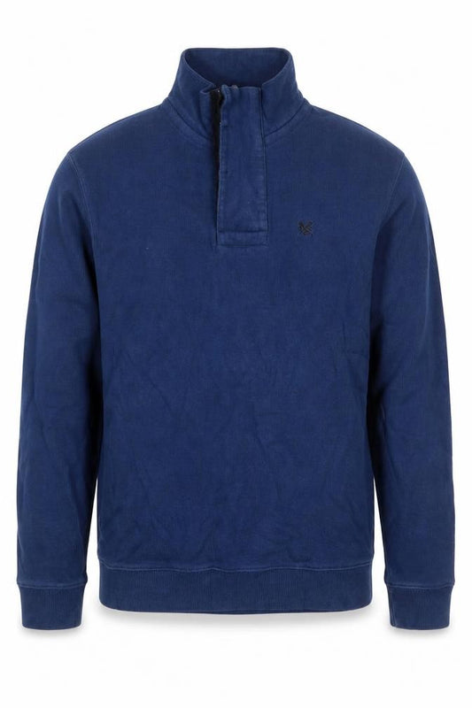 Crew Clothing Co. Men’s Blue S Quarter Zip Cotton Fleece Sweatshirt