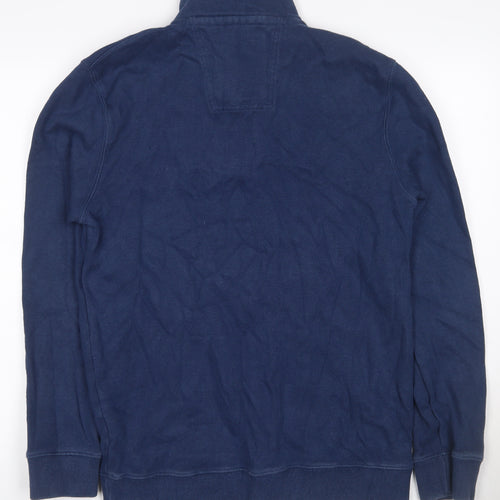 Crew Clothing Co. Men’s Blue S Quarter Zip Cotton Fleece Sweatshirt