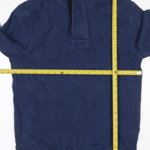Crew Clothing Co. Men’s Blue S Quarter Zip Cotton Fleece Sweatshirt