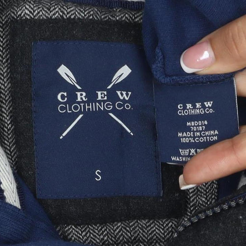 Crew Clothing Co. Men’s Blue S Quarter Zip Cotton Fleece Sweatshirt