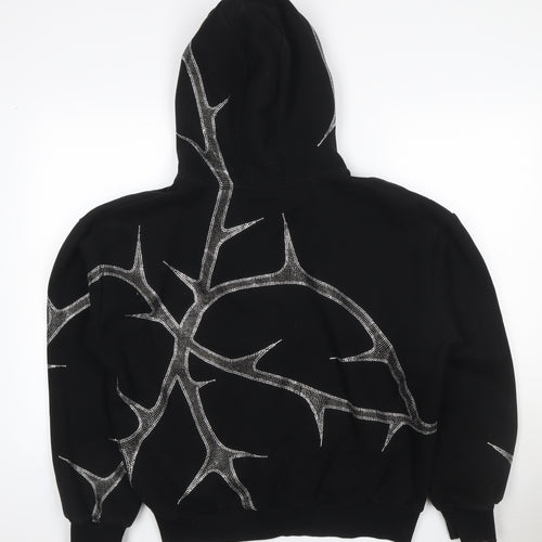 Named Collective Women Black M Full Zip Rhinestone Gothic Hoodie
